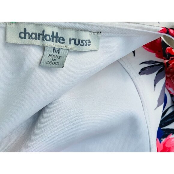 CHARLOTTE RUSSE HIGH LOW VNECK KEYHOLE SLEEVE PLEATED DROP WAIST DRESS MEDIUM - Picture 3 of 11